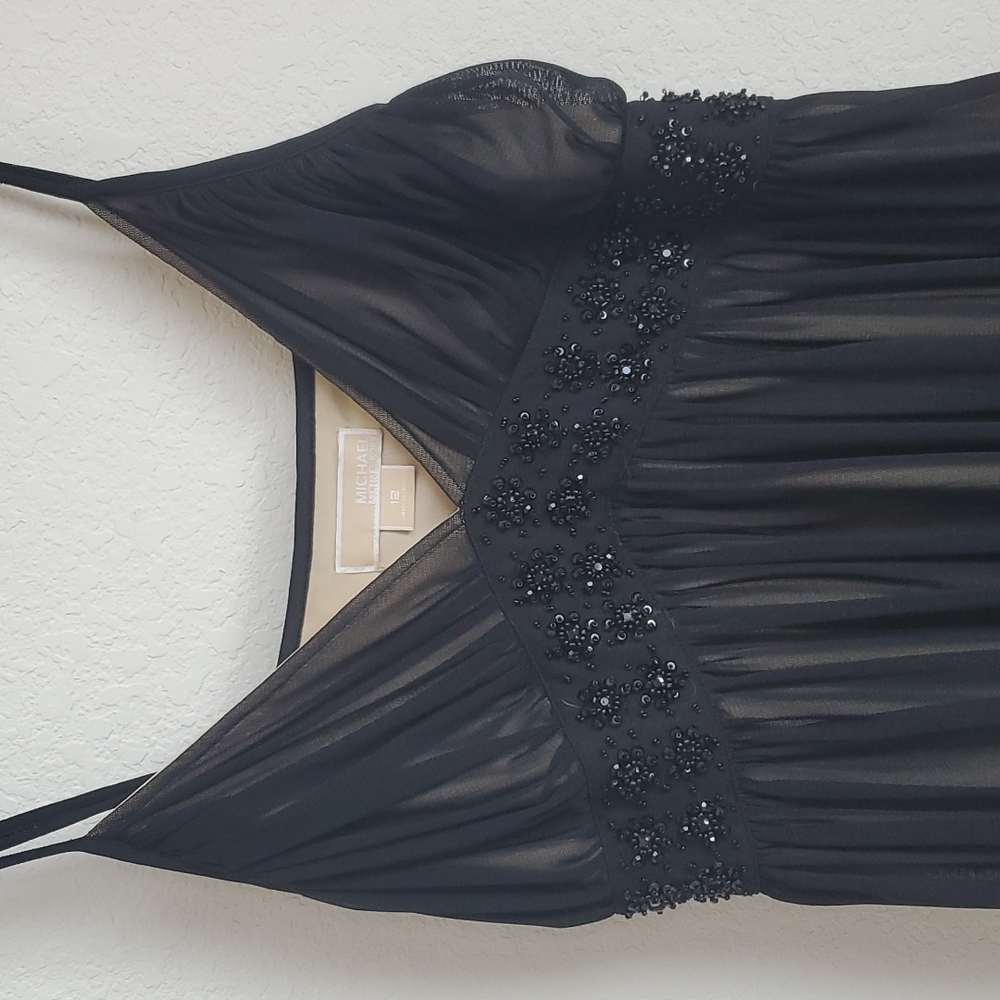 Michael Kors Black Beaded Cocktail Dress (12)